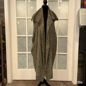 Cozy Open-Front Long Women's Sweater Vest in Charcoal